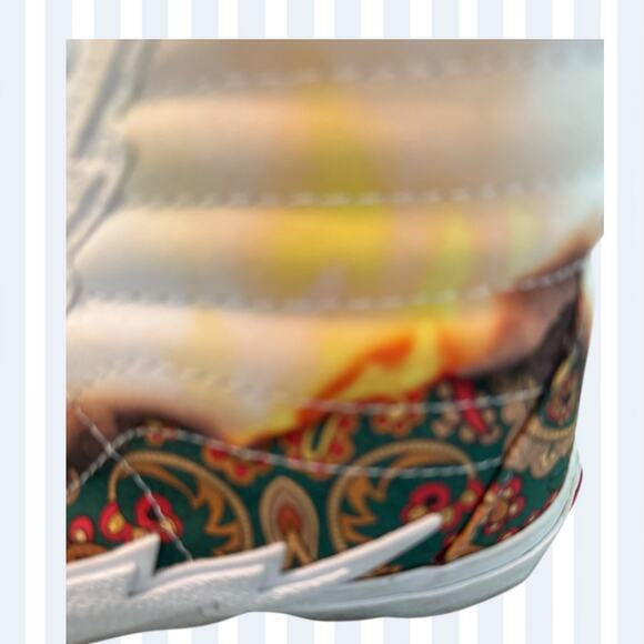 Vans Off The Wall Sk8Hi High Tops Lightning Bolt Sole Multicolor Paisley 9.5W 8M - Picture 5 of 7